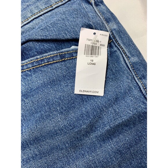 NWT Old Navy WOW Boyfriend Blue Jeans Womens 12L 36x33 Mid Rise Straight Leg - Picture 11 of 12